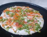 A picture of step 10 of Oats Semolina Uttapam with idli and Sambhar.