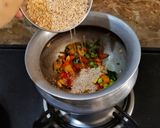 A picture of step 3 of Broken Wheat Upma.