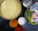A picture of step 1 of Pakoda chaat.