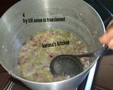 A picture of step 2 of Sausage fried rice.