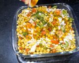 A picture of step 2 of Aloo chana chaat.