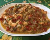 Une image de l'étape 17 de Crevettes aux poivrons rouges,rhubarbe et aneth.