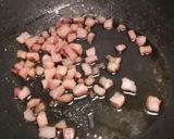 A picture of step 1 of Bucatini Carbonara.