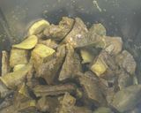 Gambar langkah 3 resipi Paru Sambalado Limau Purut.