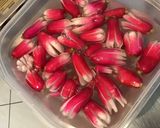 Une image de l'étape 3 de Salade de tomates,scarole,céleri et thon aux radis « fleurs ».