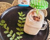 A picture of step 4 of Peanuts Butter Brownie Milkshake 😋.