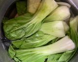 A picture of step 3 of Bokchoy & Shitake Mushrooms.