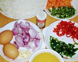 A picture of step 1 of Egg fried rice.