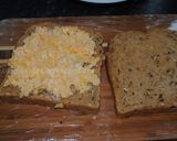 A picture of step 2 of Cheddar cheese Mayonnaise sandwich.