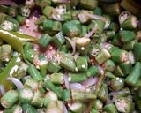 A picture of step 3 of Bhindi ki bhaji.