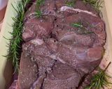 A picture of step 2 of BBQ butterflied spring lamb.