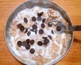 Foto del paso 4 de la receta: Recetas fáciles yogur con cereales y gotas de chocolate