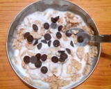 Foto del paso 4 de la receta: Recetas fáciles yogur con cereales y gotas de chocolate