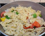 A picture of step 5 of FARFALLE PASTA with VEGGIES.