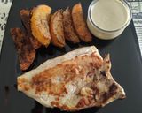 Foto del paso 9 de la receta: Sama Salvaje a la Plancha con Patatas Gajo y Mayonesa de Basil Lemongrass, Ajo y Salsa de Humo