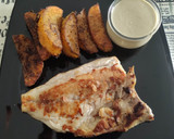 Foto del paso 9 de la receta: Sama Salvaje a la Plancha con Patatas Gajo y Mayonesa de Basil Lemongrass, Ajo y Salsa de Humo