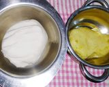 A picture of step 3 of Dudh Pua with rice flour and khoya stuffing.