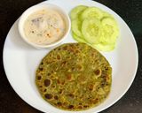 A picture of step 9 of Paneer Stuff Bathua Roti 🫓 In Multigrain Flour.