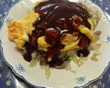 A picture of step 7 of Omurice with Demi-Glace Sauce (Tampopo Style).
