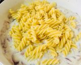 A picture of step 9 of Bacon mushroom cream pasta.