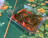 Une image de l'étape 8 de Piments verts doux aux tomates et oignon de roscoff.
