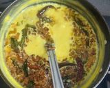 A picture of step 4 of Kathiyawadi kadhi.