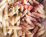 Hình bước làm 4 của món 💚 Salad Nui Ống, Nấm, Cà Chua, Olive & Fêta Healthy (Vegetarian)