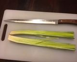 A picture of step 1 of California Farm Leek, Cheese and Ham Casserole, traditional and vegan.