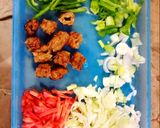 A picture of step 2 of Seekh kabab pasta.