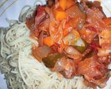 A picture of step 12 of Spaghetti with soya vege stew🍲.