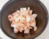 A picture of step 1 of Easy Folded Dumplings with Boiled Shrimp and Shiso.