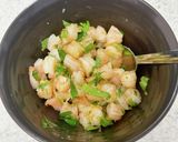 A picture of step 3 of Easy Folded Dumplings with Boiled Shrimp and Shiso.