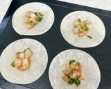 A picture of step 4 of Easy Folded Dumplings with Boiled Shrimp and Shiso.