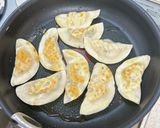 A picture of step 6 of Easy Folded Dumplings with Boiled Shrimp and Shiso.