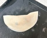 A picture of step 5 of Easy Folded Dumplings with Boiled Shrimp and Shiso.