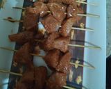 A picture of step 2 of Chicken tikka boti stick.