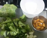 A picture of step 1 of Broccoli Almond soup.