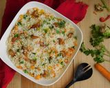 A picture of step 8 of Vegetable Rice.