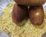 A picture of step 8 of Besan sev with bread pakora.