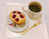Hình bước làm 9 của món Raspberry Friands (Bánh Friand & Quả Mâm Xôi)