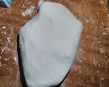 A picture of step 7 of Fondant lemon cake#fondant challenge.