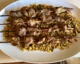 A picture of step 5 of California Farm Pork Skewers in Peanut Sauce.
