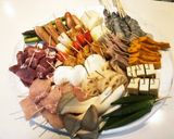A picture of step 1 of Variety Kushiage (Japanese Skewered Fried Foods).