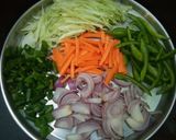 शेजवान नूडल्स विथ मंचूरियन (Schezwan noodles with manchurian recipe in Hindi) रेसिपी चरण 2 फोटो