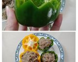 Hình bước làm 1 của món ỚT CHUÔNG NHỒI CHẢ CÁ HẤP - SỐT KIỂU NHẬT