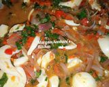 Fried couscous with spinach and egg saucematakin girki6 hoto