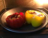 சிக்கன் நூடுல்ஸ் ஸ்டப்டு&பேக்குடு கேப்ஸிகம் (Chicken noodles stuffed capsicum recipe in tamil) ரெசிபி ஸ்டேப் 10 புகைப்படம்