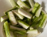A picture of step 1 of Kaju Turiyanu shakCashew nuts and ridge gourd curry.