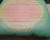 Foto langkah ke 8 dari resep Rainbow Ogura Cake.