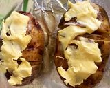 A picture of step 2 of HasselBack Potatoes.